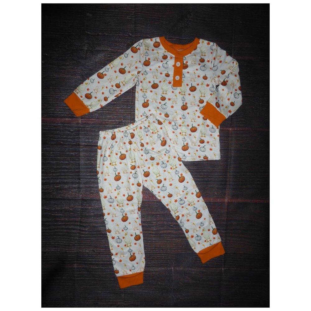 Boutique Pumpkin Duck Farm Long Sleeve Pajamas